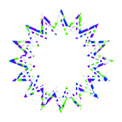 ステンドグラス風吹き出し　三角形模様　ギザギザした形