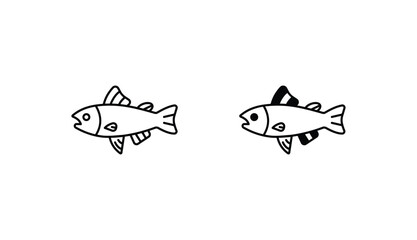 Trout icon design with white background stock illustration