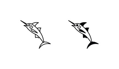 Marlin icon design with white background stock illustration