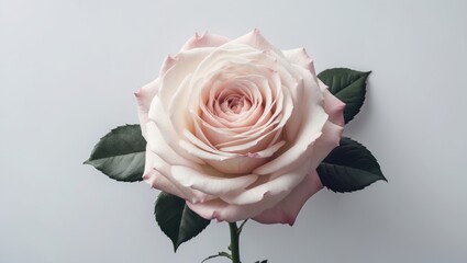 White rose flower isolated on white background with clipping path, suitable for design and nature themes