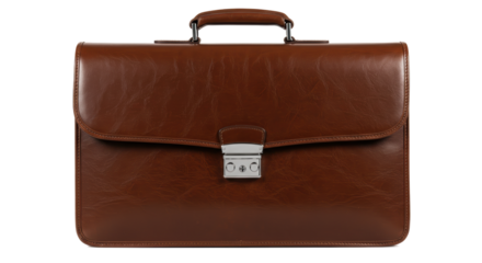 Isolated Brown Leather Briefcase for Business and Professional