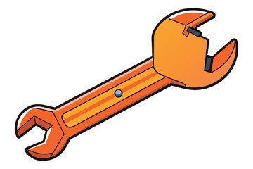 wrench with eyes and mouth, cartoon tool smiling, repair equipment, maintenance tool, mechanical wrench, cheerful wrench design for labor day or labour day