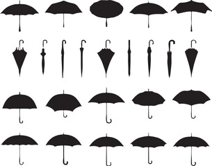 Umbrella Silhouette – Minimal Vector Icon for Rain or Sun Protection