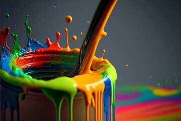 3D Color Paint Splash Texture background Photo