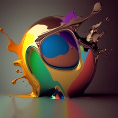 3D Color Paint Splash Texture background Photo