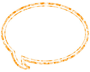 ステンドグラス風吹き出し　三角形模様　丸形