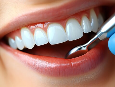 Healthy, bright smile dental check-up