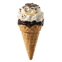 Miniature ice cream cone on transparent background
