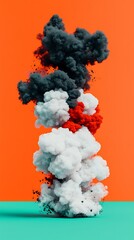 Abstract explosion of smoke in vibrant colors
