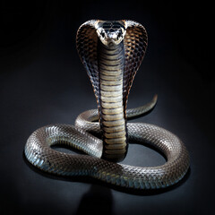 Fototapeta premium cobra on black background