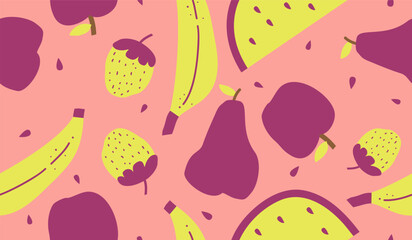 Cute mix fruits pattern background vector design