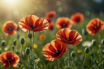Obraz premium poppy flowers in the field