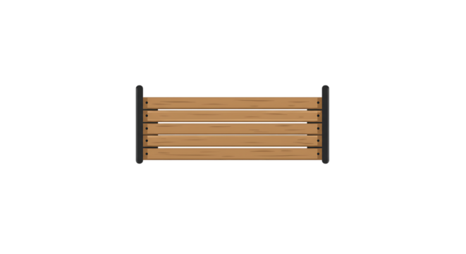Overhead View of a Simple Wooden Bench