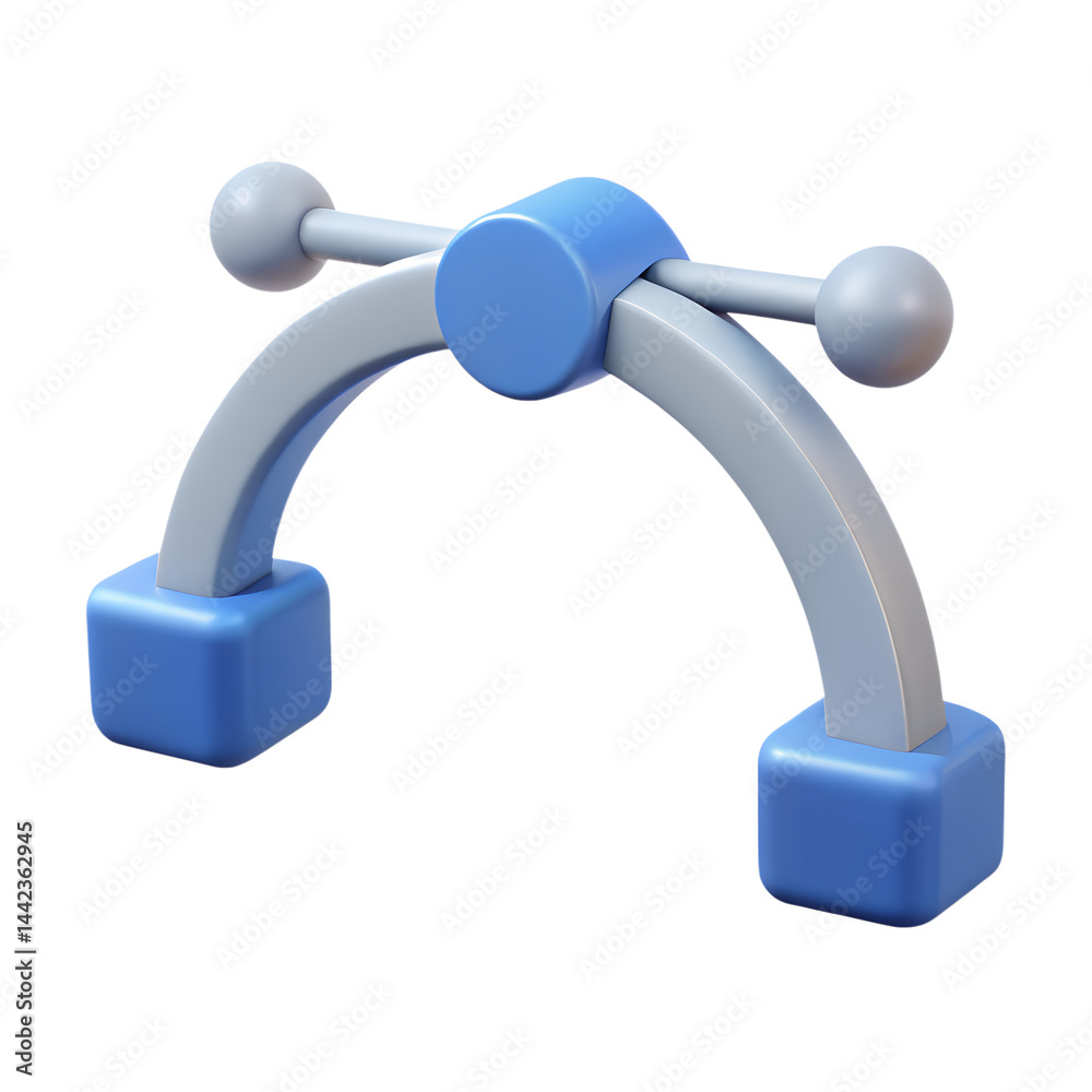 Poster 3d render graphic design path tool icon for vector illustration software interface