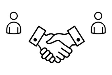 handshakes in diverse styles and colors, symbolizing partnership, trust, and collaboration labour day or labor day line art icon set