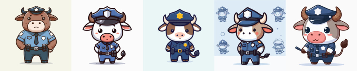 police uniform bull vector