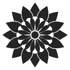 Flower icon vector silhouette illustration isolated on white background