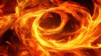 Bright and swirling flames create a dramatic abstract visual display
