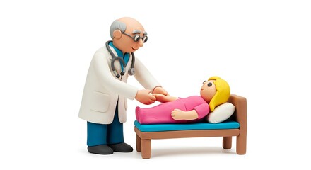 Claymation Doctor Examining Patient: A Playful Depiction of Healthcare