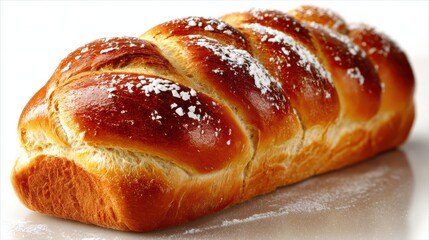 a freshly baked loaf of bread on a white isolated background, warm and comforting design