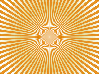 シンプルでポップなオレンジ色の集中線背景素材