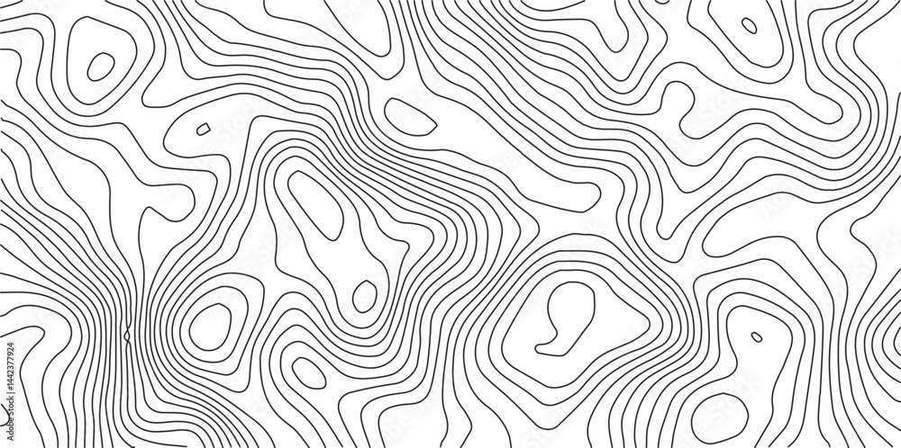 Poster Abstract Topographic Pattern Banner Background, geographic line map with elevation assignments. Modern design background with wavy pattern. Paper texture Imitation of a geographical map shades.	