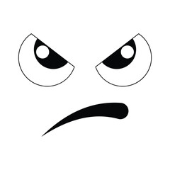 Angry Emoji Face Illustration icon