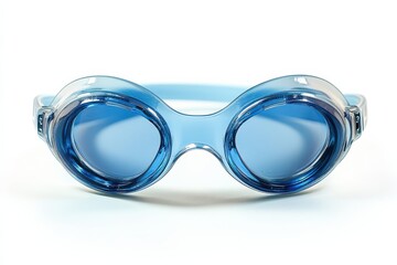 Blue swimming goggles close up