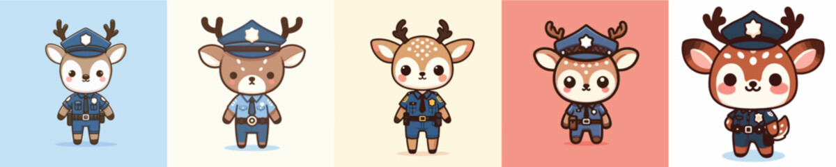 Obraz premium deer vector in police uniform
