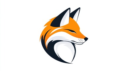 Obraz premium Profile of a stylized fox head, simple vector art