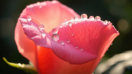 Close-Up of Dewy Rose Petal