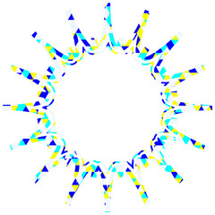 ステンドグラス風吹き出し　三角形模様　ギザギザした形
