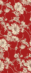 red floral background