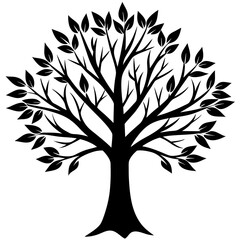 Fototapeta premium tree silhouette vector illustration on white background