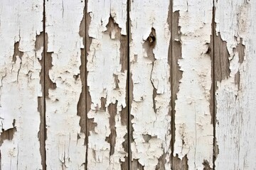 Weathered, painted wooden planks with peeling paint.