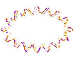 ステンドグラス風吹き出し　三角形模様　細長い丸みのあるギザギザした形