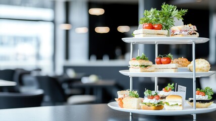 Elegant Afternoon Tea Set on Tiered Stand afternoon tea tiered stand high tea tea party appetizers