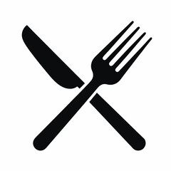 Fork icon vector silhouette illustration isolated on white background