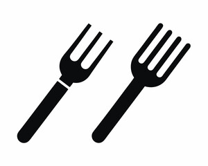 Fork icon vector silhouette illustration isolated on white background