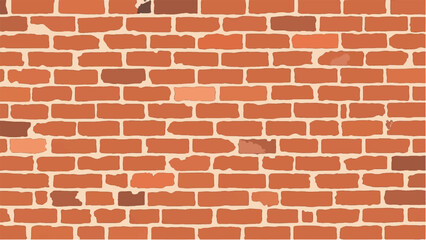 Brick wall background. Realistic brick wall vector illustration with detailed texture. Seamless brick wall.	