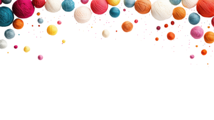 Colorful Balls of Thread on Transparent Background