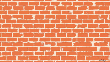 Brick wall background. Realistic brick wall vector illustration with detailed texture. Seamless brick wall.	