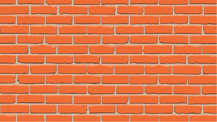 Brick wall background. Realistic brick wall vector illustration with detailed texture. Seamless brick wall.	
