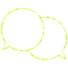 ステンドグラス風吹き出し　三角形模様　重なる会話