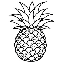 Obraz premium Simple black and white pineapple illustration