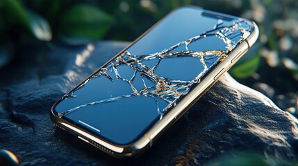 Phone with broken screen and brand new after restoration