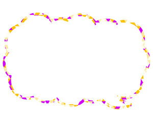 ステンドグラス風吹き出し　三角形模様　細長い雲形