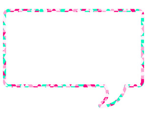 Fototapeta premium ステンドグラス風吹き出し 三角形模様 四角形