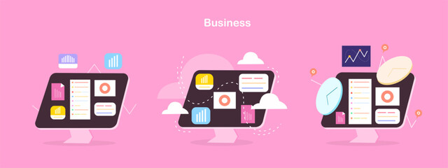 App Interface With Pink Dashboard Data