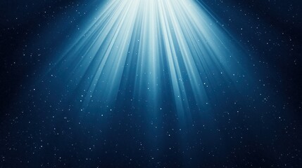 A radiant beam of light pierces the darkness, casting a brilliant blue glow and scattering countless stars across the vast expanse of space.